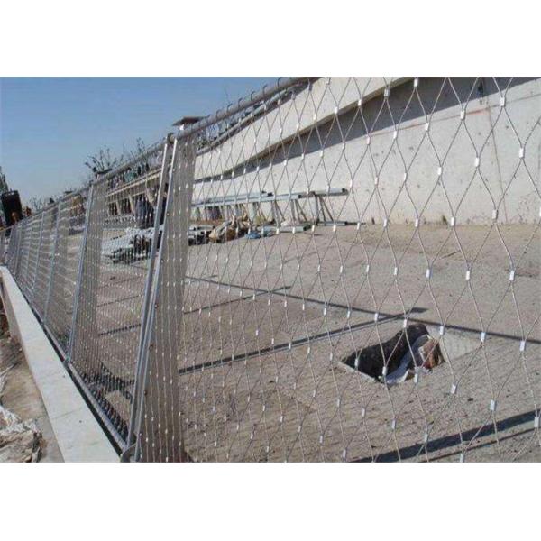 Metal Flexible Ss304 316 Woven Cable Wire  Mesh With Ferrules For  Zoo Netting