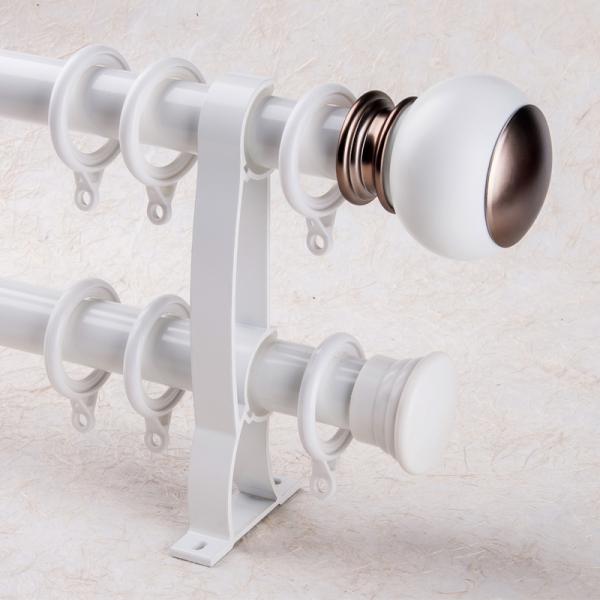 Minimalist Anodized Decorative Double Curtain Rods Heavy Duty