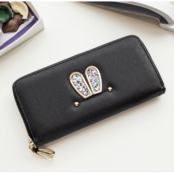 2016 new Korean simple fashion student Ms. cute rabbit long paragraph two fold wallet women