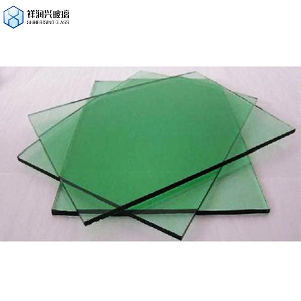 Customized 10mm Dark Green Light Blue Stained Building Glass for Door and Window Balcony