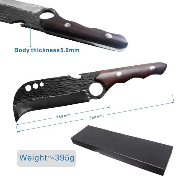 58HRC Wooden Handle Machete LFGB Carbon Steel