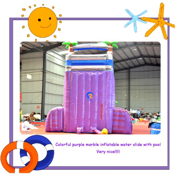 Commercial Customized Color Inflatable Pool Slide with Water Park Design