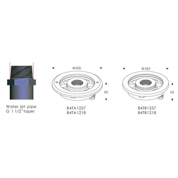 B4TB1257 B4TB1218 12 * света фонтана бассейна СИД 2W центральные Ejective с Dia диаметра. обложка IP68 182mm водоустойчивая