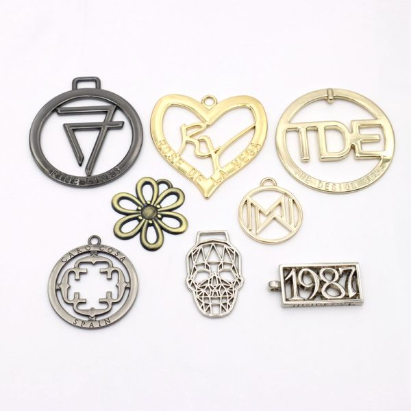 Shiny Metal Bag Accessories Dumbbell Shape Zinc Alloy Hardware 55mm For Decorations