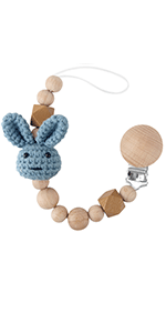 Pacifier Clip, Neutral Cute Rabbit Pacifier Leash For Boys Girls Fits For All Pacifiers, Ideal Baby Shower Baby Gift