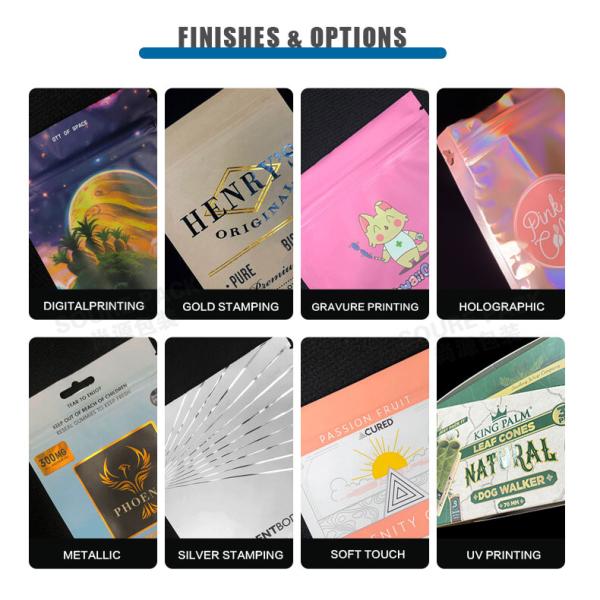 Plastic Rolling Tobacco Pouch Bag Baccy Bag With Zipper And Sticker