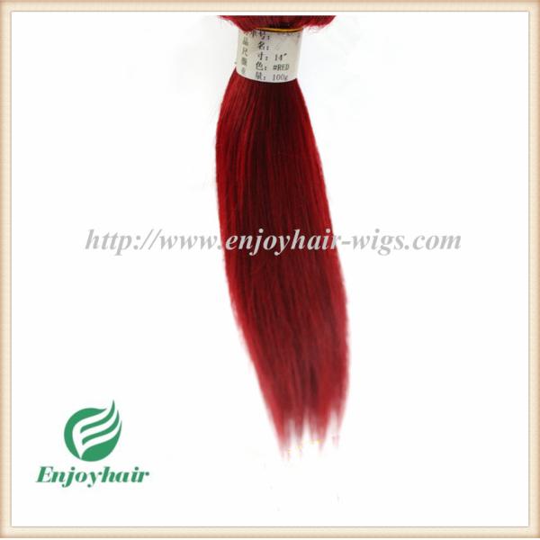 Brazilian 5A virgin remy hair weave ,red color,straight hair extension 10''-26''length