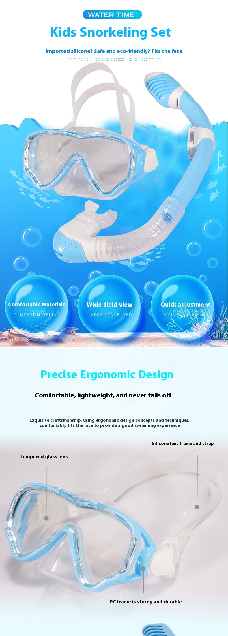 Adult Dry Diving Mask with Breathing Tube Set, Silicone Floating Snorkel Mask, Unisex Cross-Border Diving Glasses with Custom Logo