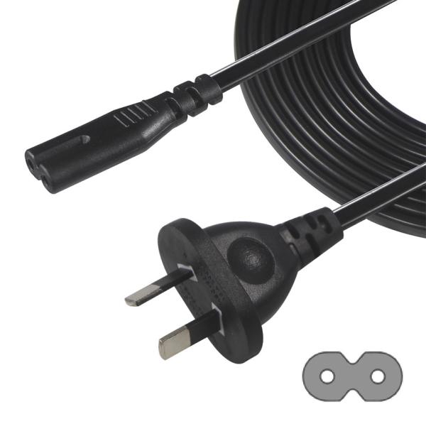SAA to IEC C7 Power Cord 2.5A 250V 1.5m PVC Cable