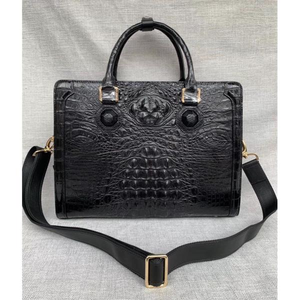 Genuine Crocodile Skin Businessmen Laptop Briefcase Exotic Alligator Leather Male Working Handbag Large Shoulder Bag