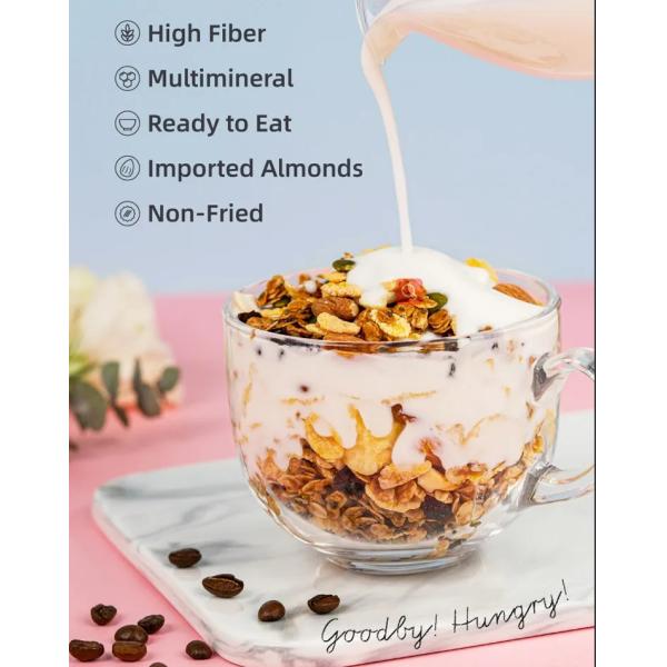 Хлопья для завтрака питательного вещества хрустящие приносят плоды Muesli Granola с замораживанием - высушенным персиком