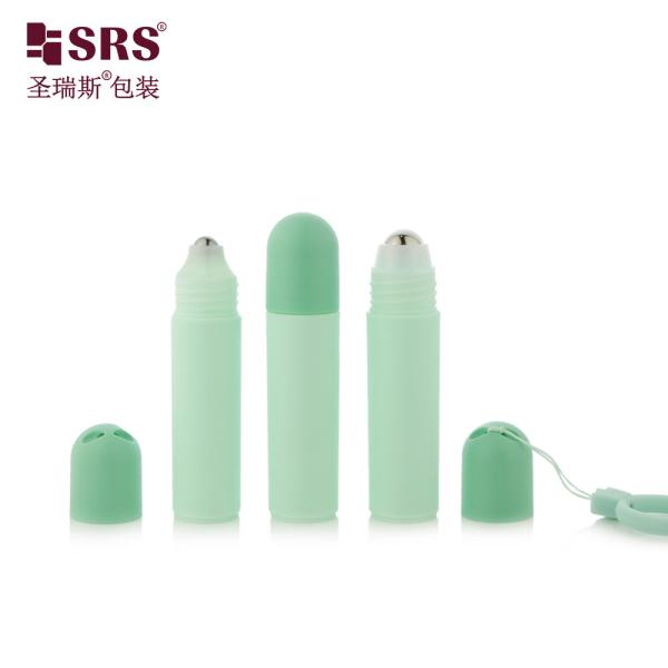 RPPF 20 ml Nettoyer rond Fond plat PP PCR Matériau recyclé Certificat Bouteille à billes en acier à rouleaux avec sac à capuche à dôme