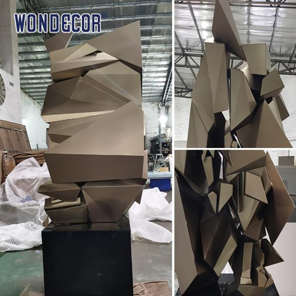 Горячая продажа крупномасштабные абстрактные наружные квадратные геометрические металлическое искусство геометрический гравий нержавеющей стали скульптуры