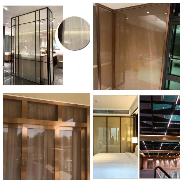 Verres stratifiés métalliques en acier inoxydable pour portes d'armoires