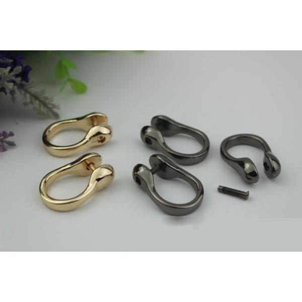 Wholesale light gold & gun metal color hanging plating metal removeble d ring strap buckle for bags