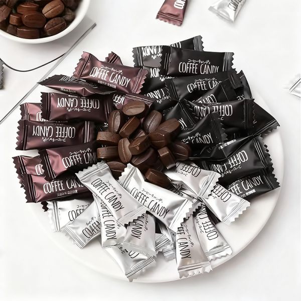 Coffee Candy Wholesale Custom Personal Label Bulk Chewable Pressed Tablets 2.5Kg/Bag Coffee Bean Candy Sweet Taste Multi-Colored