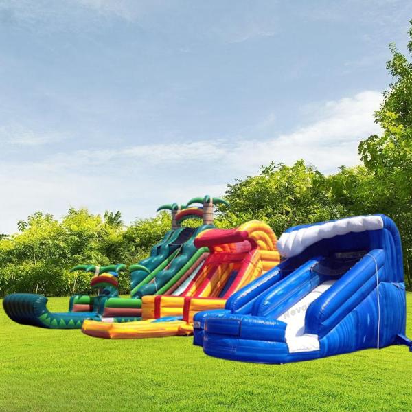 Custom Logo Printed Inflatable Bounce House with Double Slide and Customized Size