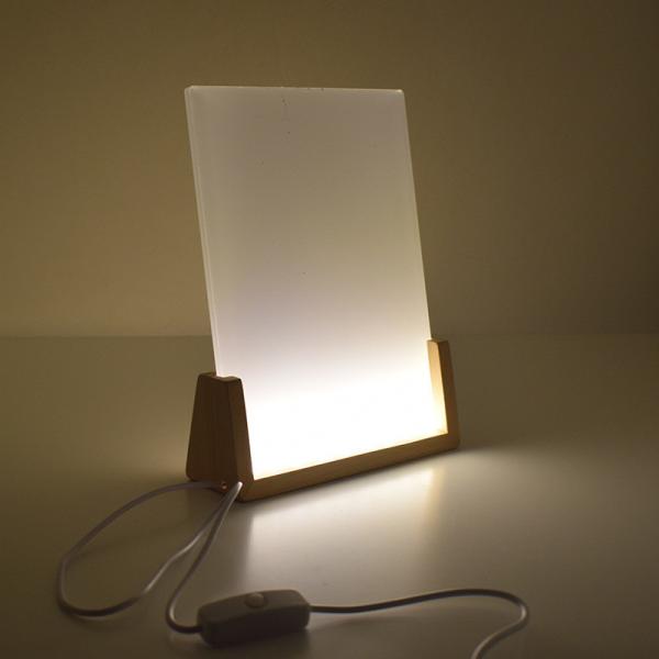 Acrylic Sublimation Photo Frames With Warm Color Light Wood Base Stand LED Night Lights