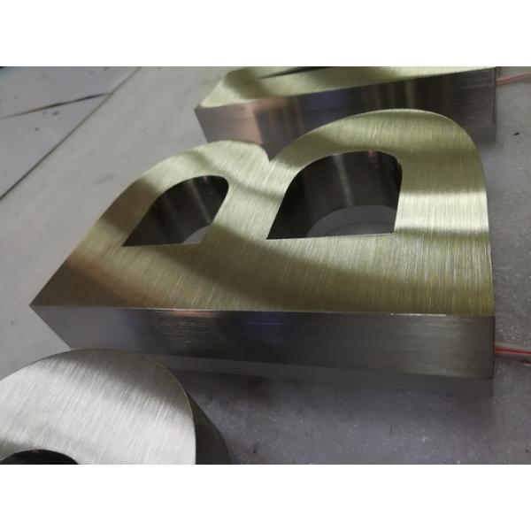 Depth 42mm Decorative Metal Letters Mirror Polished 3D Lettering Signage IP67