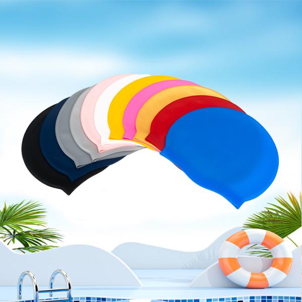 Silicone Swimming Hat 65g Black Stylish Waterproof Swimming Cap Adults