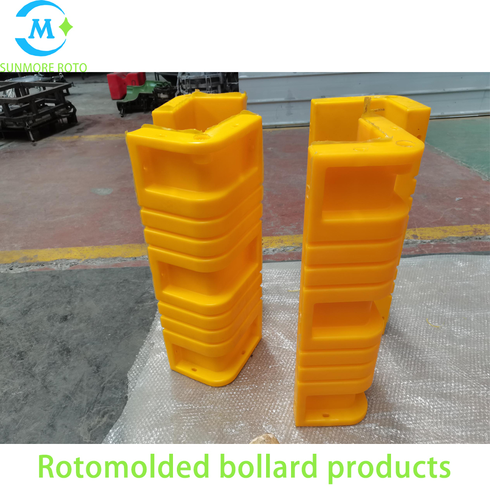 SUNMORE ROTO Custom Rotomolded Plastic Bollard, Heavy‑Duty Impact Resistant Plastic Traffic Safety Warning Bollard For Road Warehouse Parking Lot