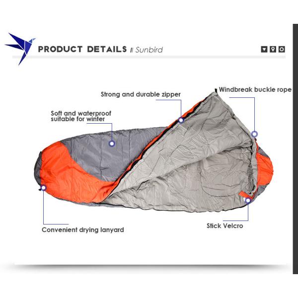 Orange Foldable Sleeping Bed 210 T Grid Cloth Pongee Fabric Outdoor