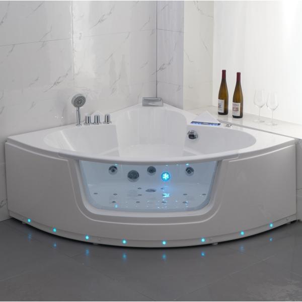 Estimated Delivery Time 1500mm Front Glass Corner Hydro Massage Bathtub with 6 Big Jets