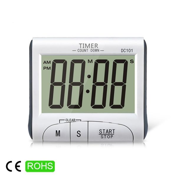 DC100,DC101 Digital Kitchen Timer Countdown Timer with LED and Audible Alarm Retractable Bracket Magnetic Back