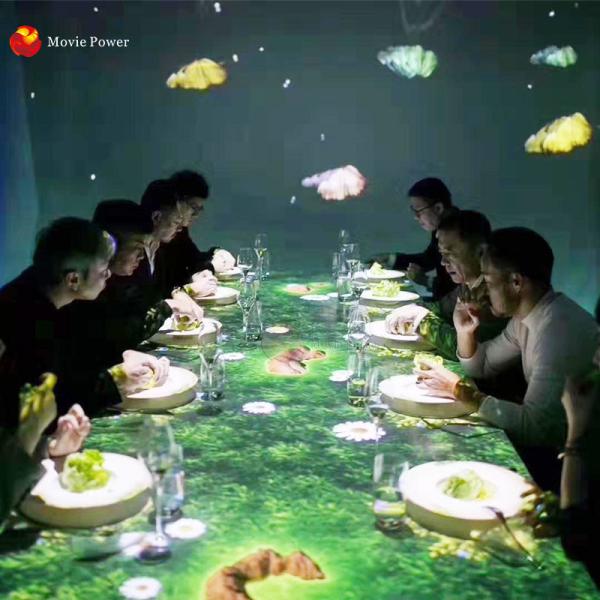 遊園地装置の子供の相互教育床の映写機