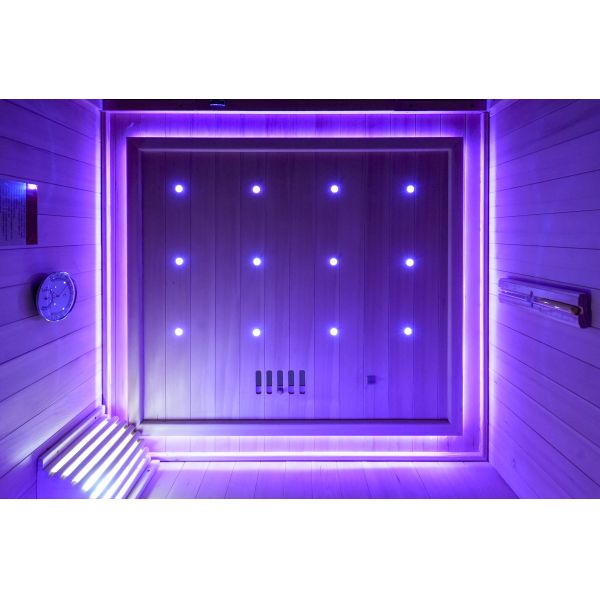 Outdoor Spruce and Red Cedar Shaped Sauna Room