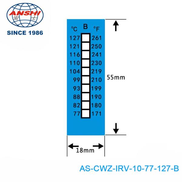 Irreversible Temperature Sensitive Labels 71-82℃ 160-180℉ Multi-Color