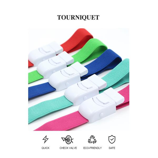 Plastic Bunckle Non Latex 2.5cm Emergency Medical Tourniquet