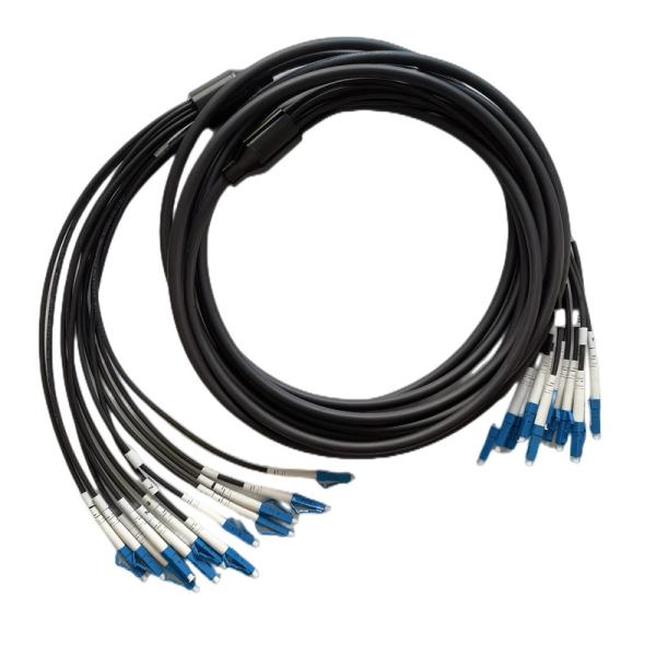 Armored Tactical Fiber Cable 3.0mm LSZH Black Jacket LC To LC Patch Cord