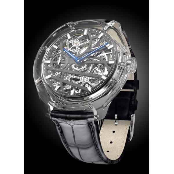 CZ Sapphire Transparent Watch Case , Sapphire Watch Glass ETA 6497 Movement
