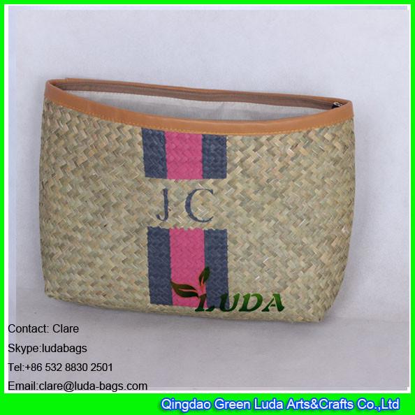 LUDA 2016 summer lady fashion seagrass straw clutch bag natural purse