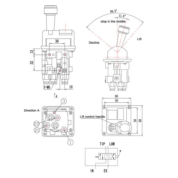 BKQF34-A 14750667H Camion à décharge Camion à pompe Ventilateur de contrôle de l'air Ventilateur de levage Ventilateur de contrôle manuel Ventilateur de voiture