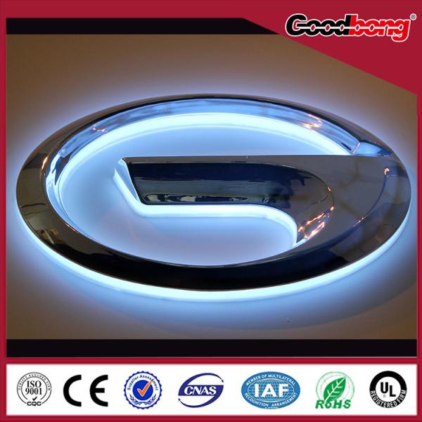 frontlit backlit lighting and side vacuum forming arcylic lighting car logo for 4s car shop