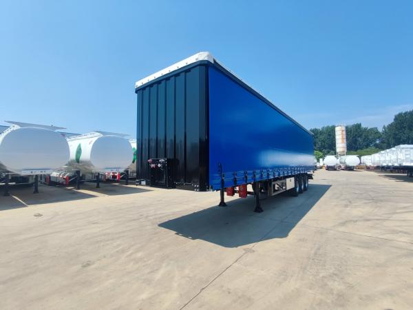 Steel Tri Axle Side Curtain Semi Trailers With Jost E100 Landing Gear And Competitive