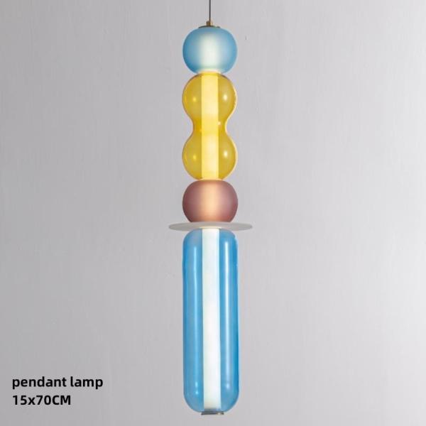 Designer Colored Pendant Lamps LED Stained Glass Pendant Light Bar Shop Restaurant Light(WH-AP-603)