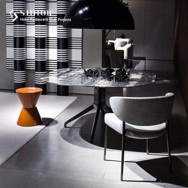 Fabric Upholstery Dinning Chair, Hotel Dinning Chair, Restaurant Dinning Chair, High Density Foam, Stainless Steel Legs