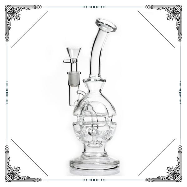Smaller Fab Egg Glass Recycler Bong Glass Smoking Pipes With Honeycomb Perc Hookah