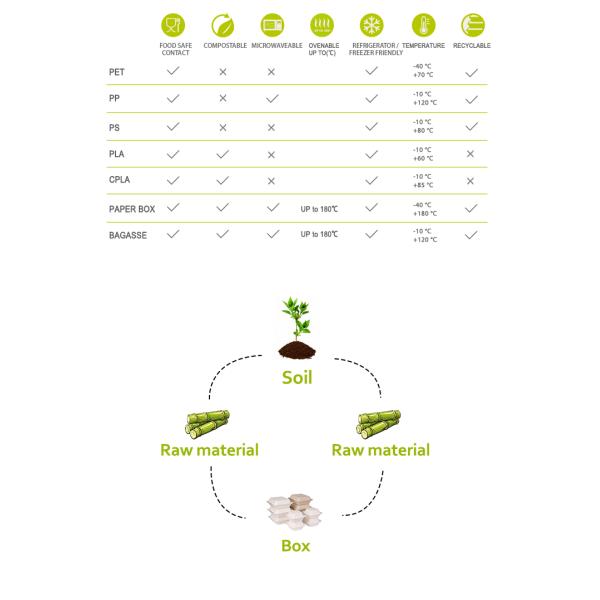 Небольшая устранимая Biodegradable чашка соуса пульпы багассы сахарного тростника с крышкой