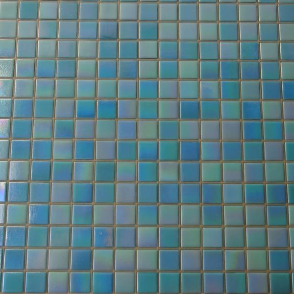 Antibacterial Square Creative Blended Blues Glass Mosaic Swimming Pool Ceramic Tiles