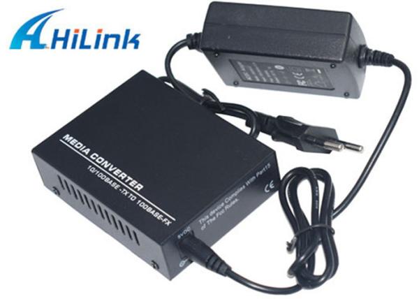 Alimentação externa ótica do único modo AC220V do conversor dos meios dos 10M 100M 20KM da fibra