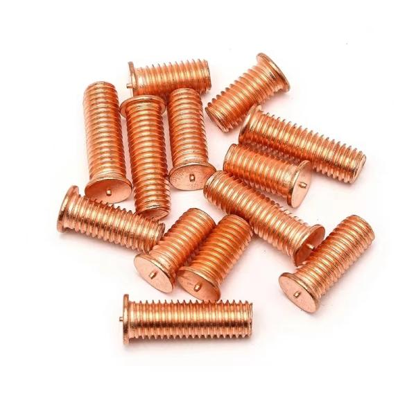 O parafuso prisioneiro de solda de bronze chapeado de cobre da classe 4,8 rosqueou Rod Carbon Steel