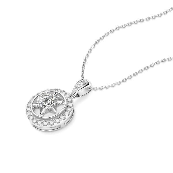 18k Gold Lab-Grown Diamond Pendant White Diamond Jewelry Pretty And Cute Diamond Pendant