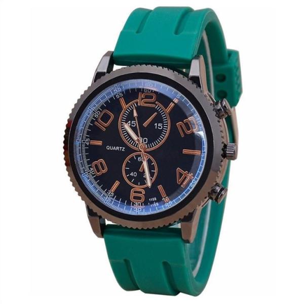 Silicone Band Couple Quartz Watch Sports Men Silicone Strap 48mm Dial