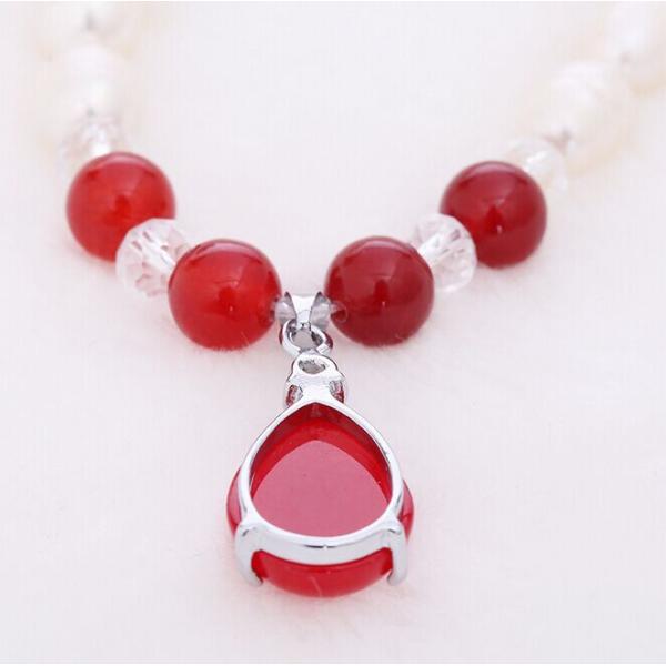 9-10mm natural freshwater pearl drops jade necklace sweater