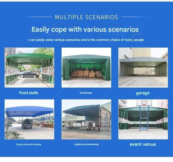 Galvanized Steel Electric Push-Pull Shed for Easy Assembly and Disassembly in Open Field Storage Requirements