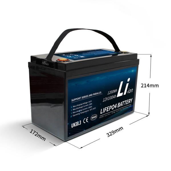 Da bateria alternativa do lítio LiFePO4 do poder 12V 100Ah do rv ciclo profundo construído no UL do FCC de BMS